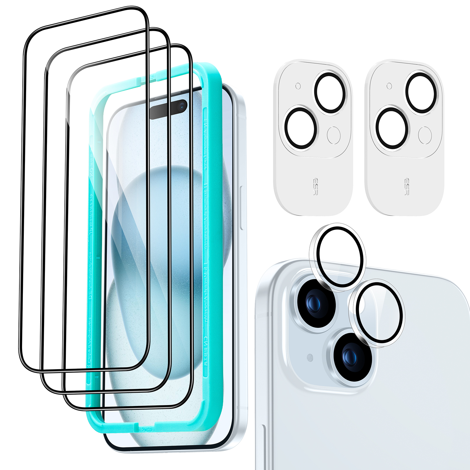 Set de protectores de pantalla de cristal templado para iPhone