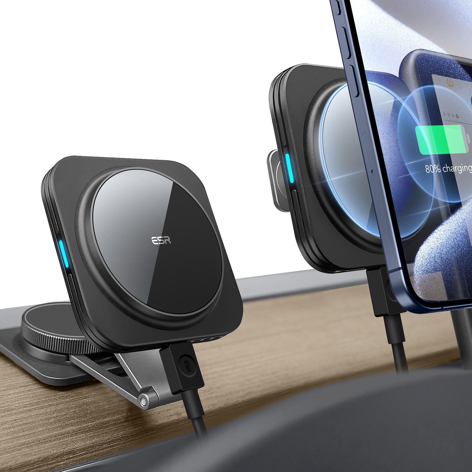 ESR HaloLock Magnetic Magsafe Wireless Car Charger Dock for iPhone