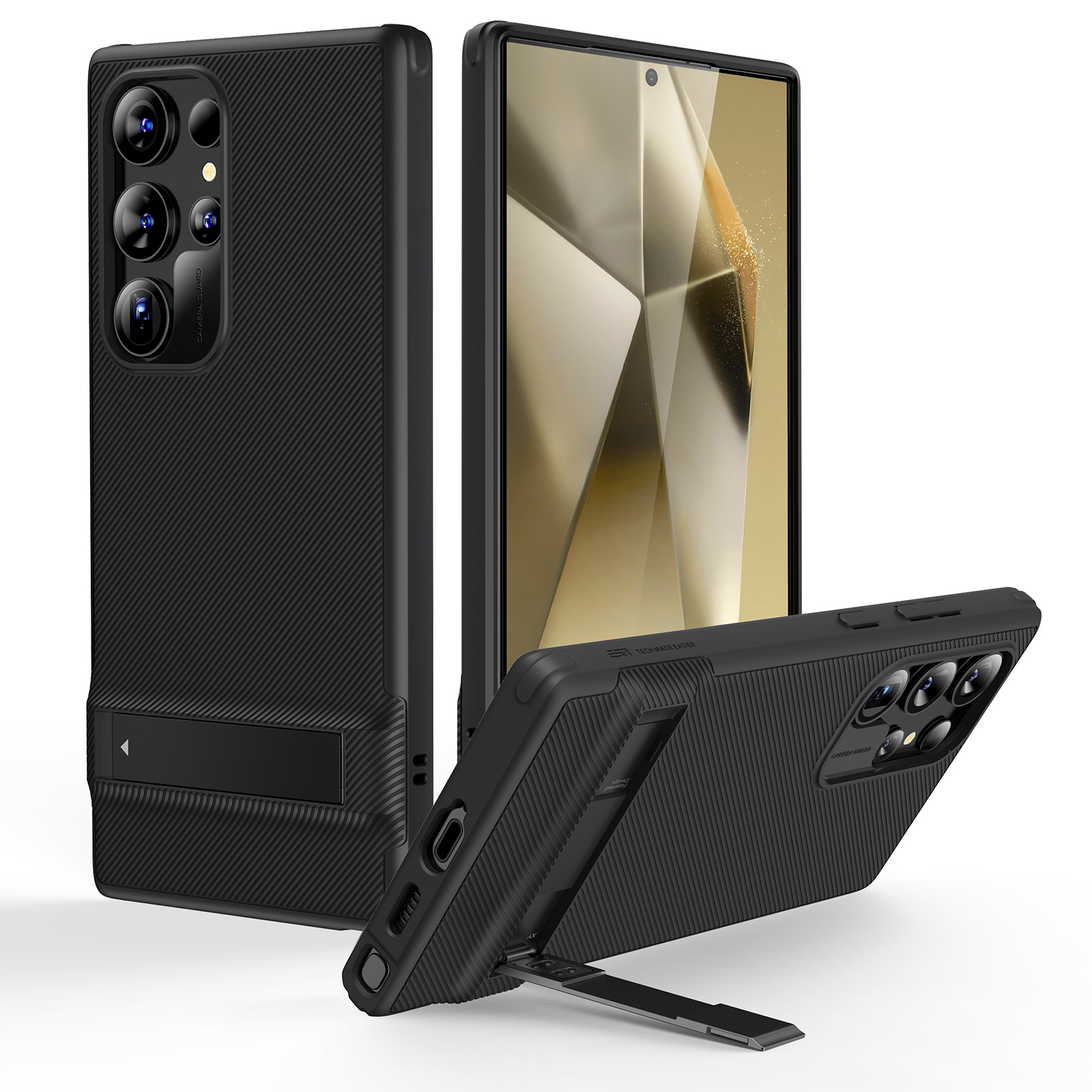 Casekoo Samsung Galaxy S24 Ultra Magicstand Black Case 