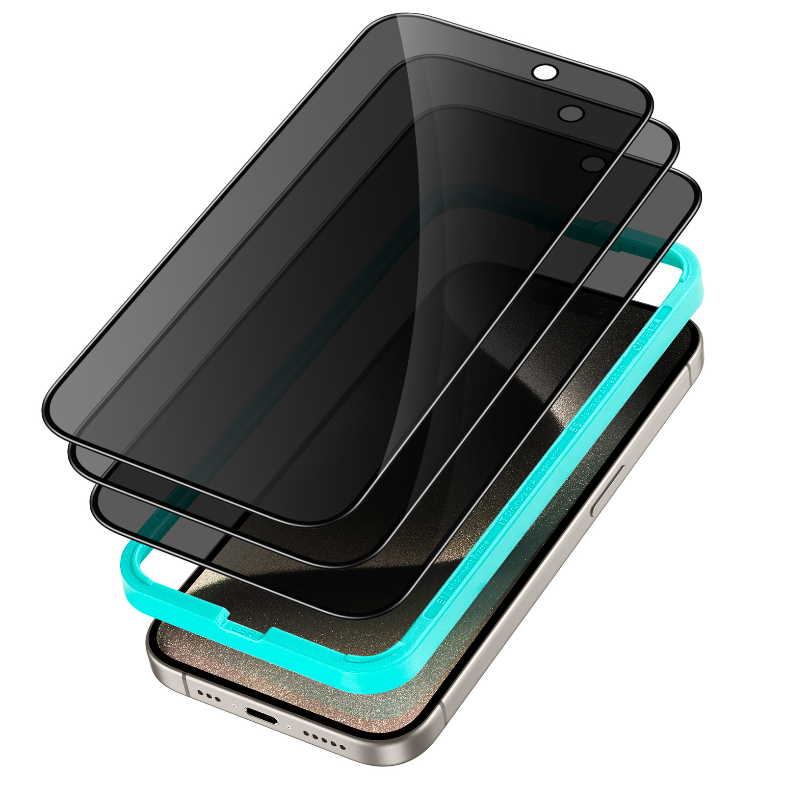 iPhone XS Max Privacidad Protector de pantalla de cristal templado