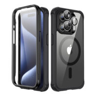 iPhone 15 Pro Max Armor Tough Case with Stash Stand (HaloLock)