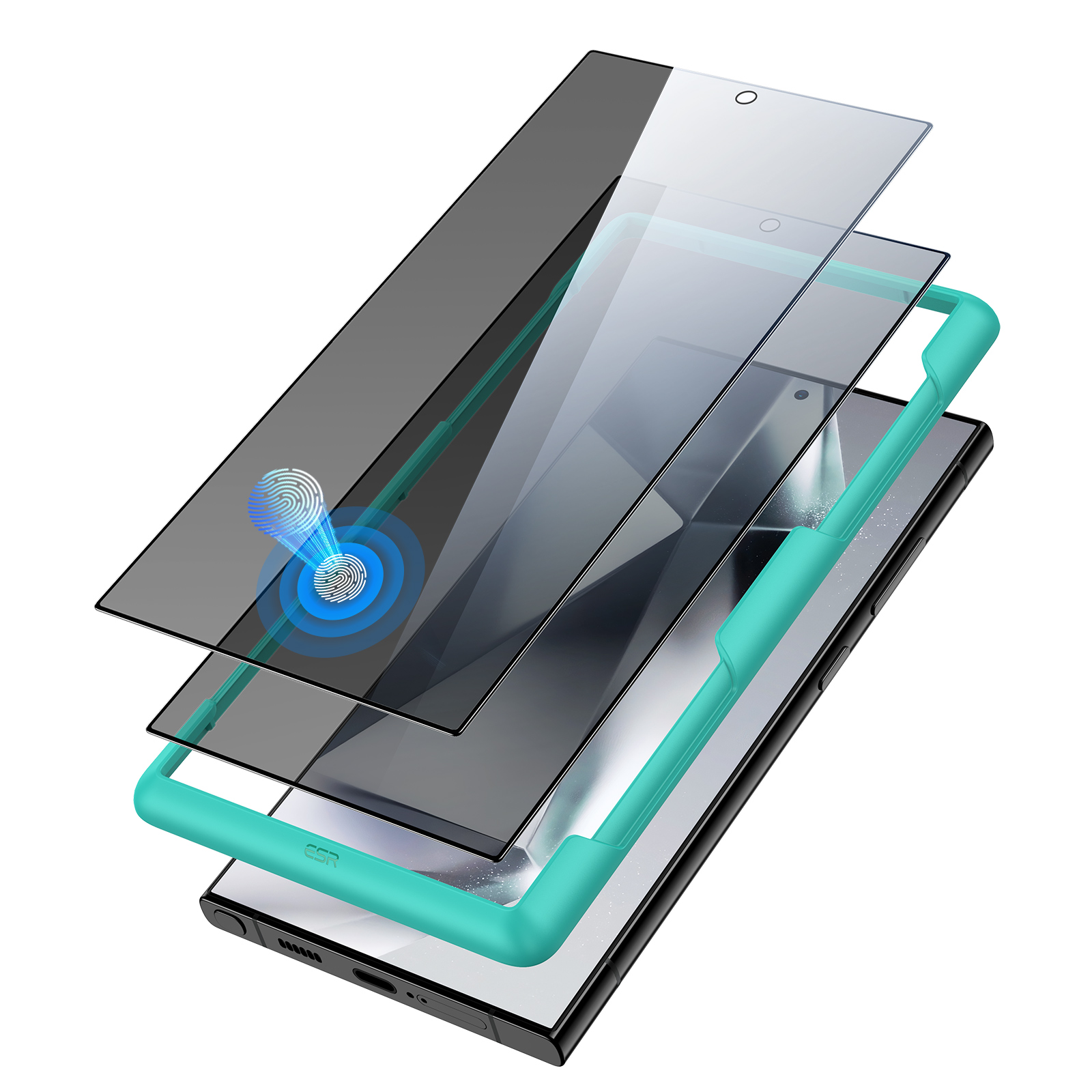 Ensemble de protections d'écran en verre trempé pour Galaxy S24 Ultra