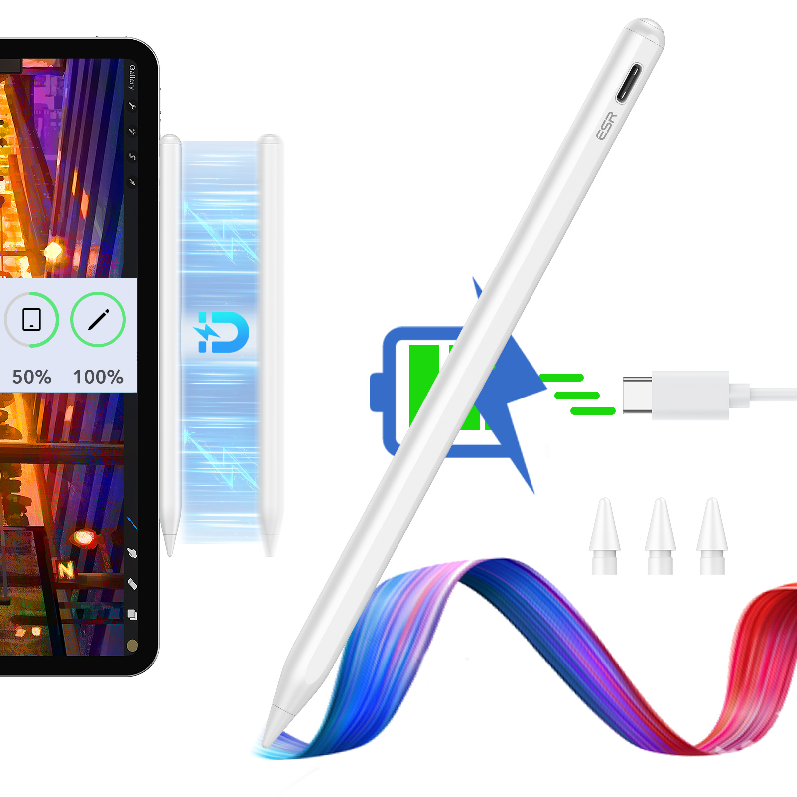 Digital Pencil Pro with wireless charging for iPad Air, Pro, and mini