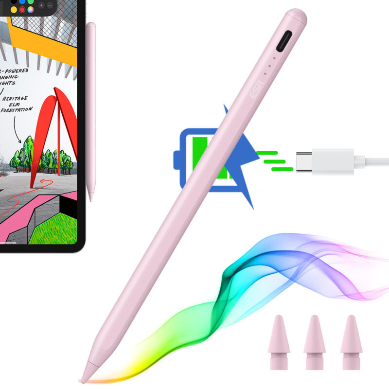 Digital Pencil with Synthetic Resin Nib for iPad Air, Pro, and mini-ESR