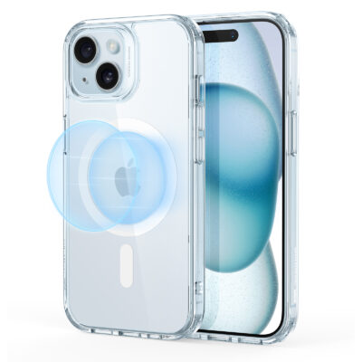 iPhone 15 Plus Classic Hybrid Case HaloLock clear blue 01