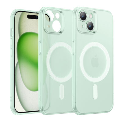 iPhone 15 Plus Max Zero Clear Case HaloLock frosted green 02