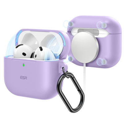 cloud soft airpods 4 silicone case purple