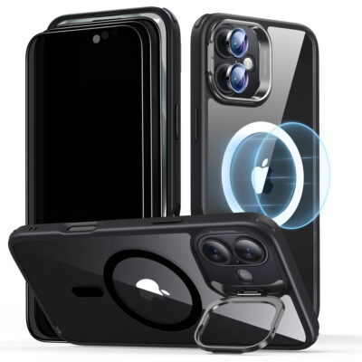 iPhone 16 Clear MagSafe Case with Privacy Screen Protector Bundle Clear Black