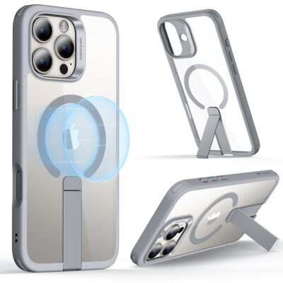 iPhone 16 Pro Max Boost Flickstand Case Magsafe clear grey