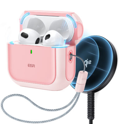 pink airpods 4 magsafe case with wireless airpods charger