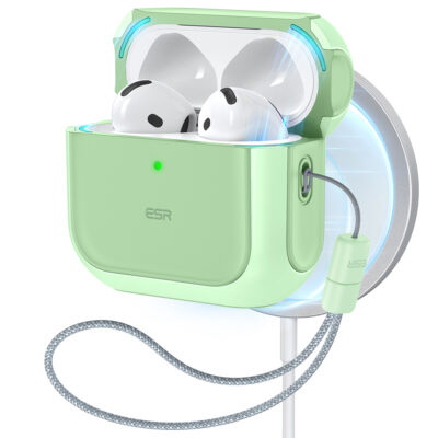 orbit hybrid airpods magsafe case mint green